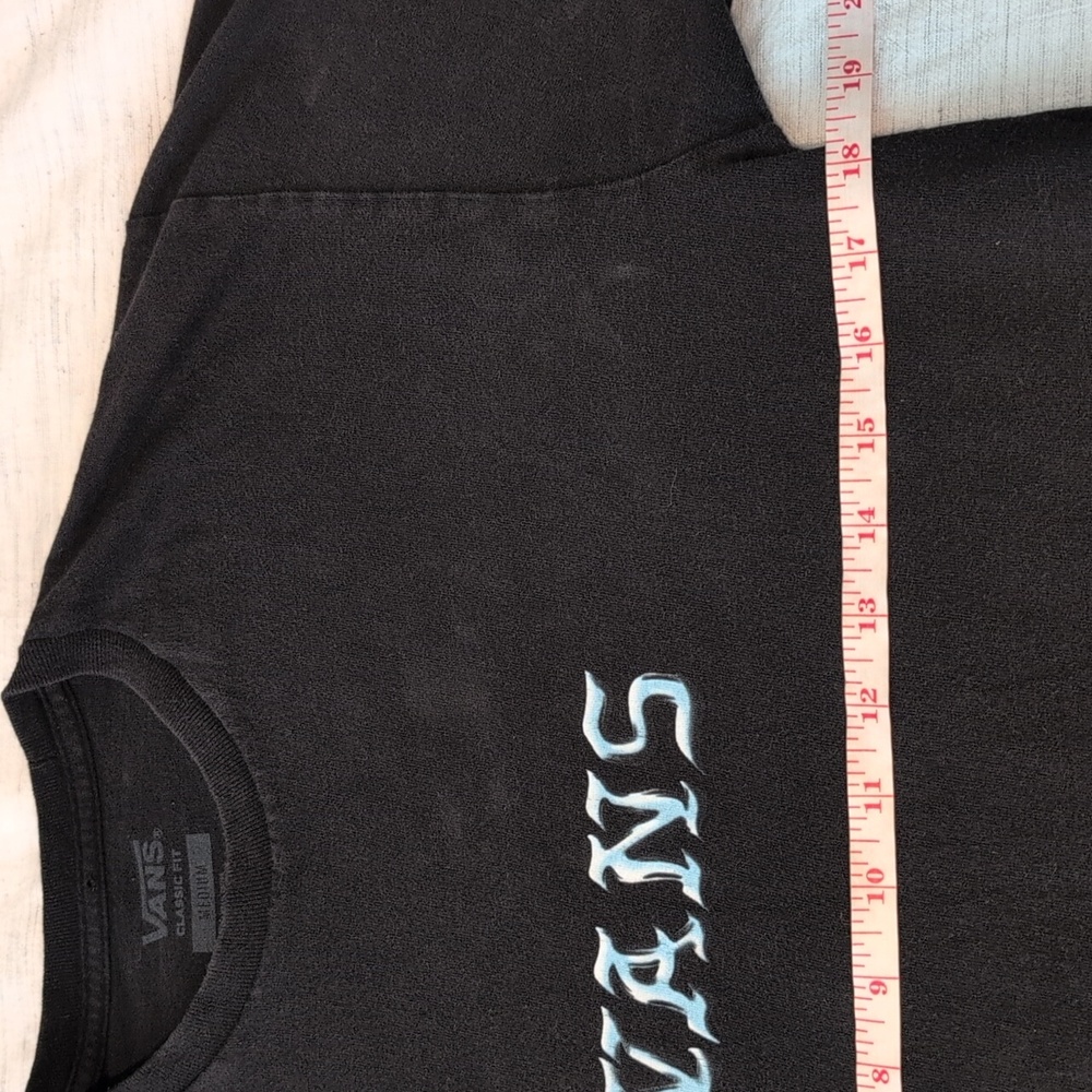 Vans Black T-Shirt with Bone and Floral Daisy Design Gender Neutral size Medium - Picture 15 of 16